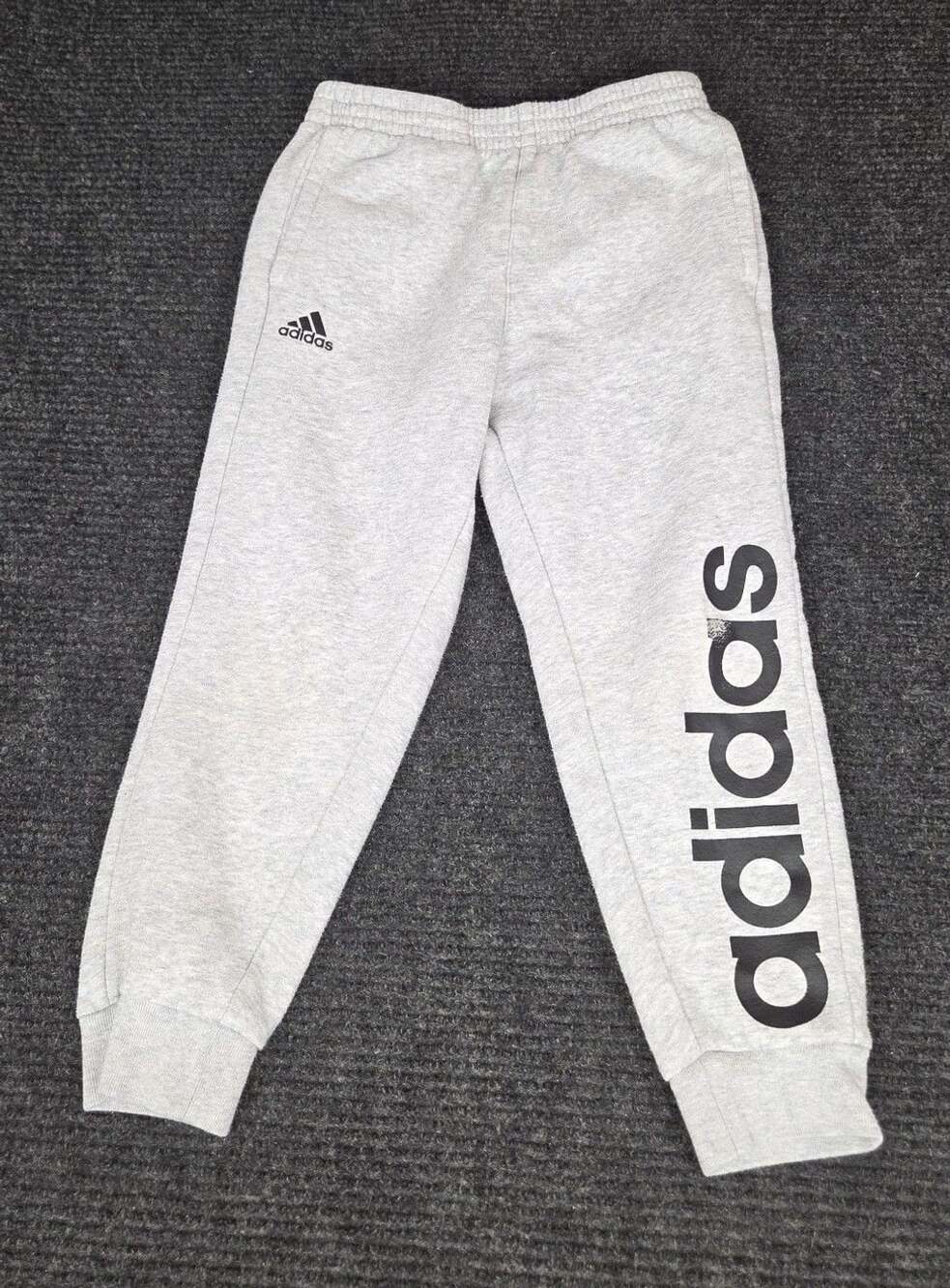 Adidas Sweatpants Size 6 Gray Fleece Joggers Logo
